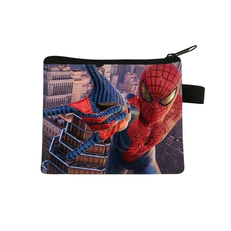 Disney spiderman moeda bolsa bonito dos desenhos animados anime crianças impresso moeda chave saco de armazenamento carteira cartão portátil para titular saco presentes