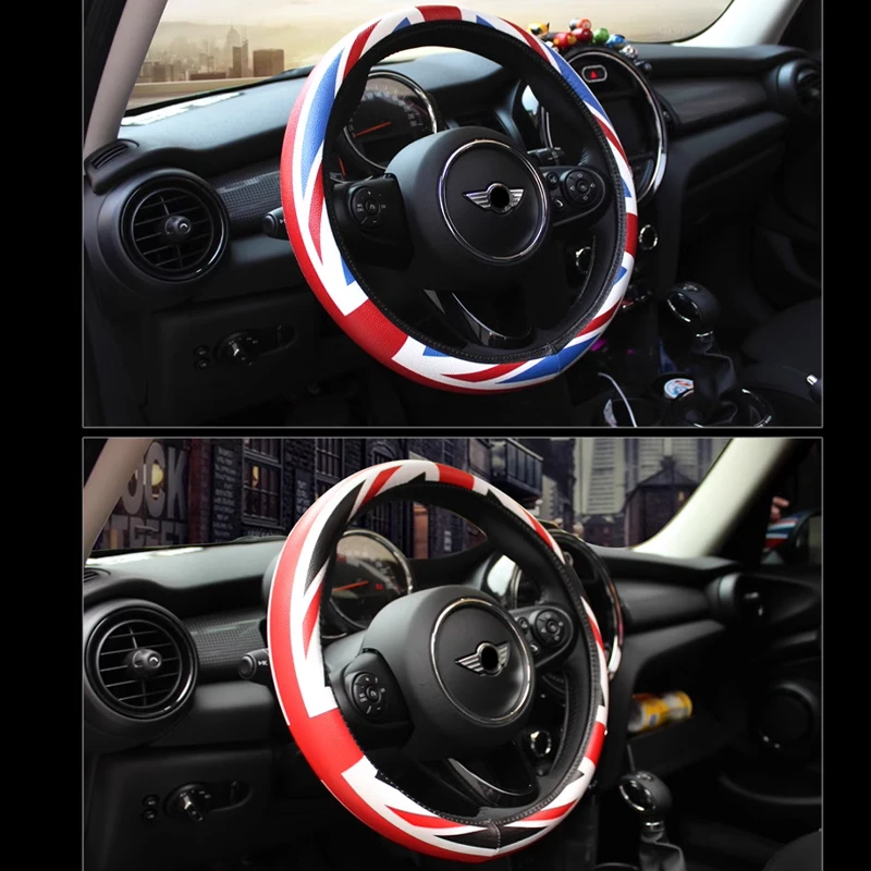 Car Leathers Steering Wheel Cover For MINI ONE Cooper S R55 R56 R60 R61 F54 F55 F56 F57 F60 Countryman Car Interior Accessories