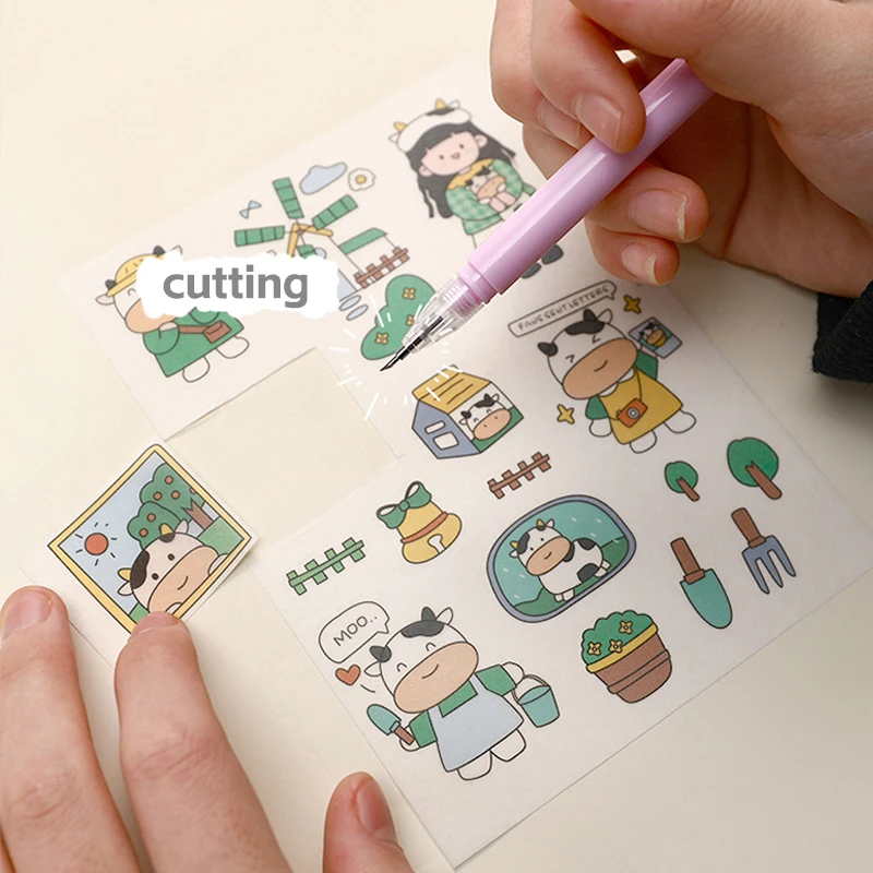 Double-ended Art Utility Knife Pen Knife Writing Sticker Scrapbooking Cutting Dual-Purpose DIY  Hand Account Tool Craft Supplies