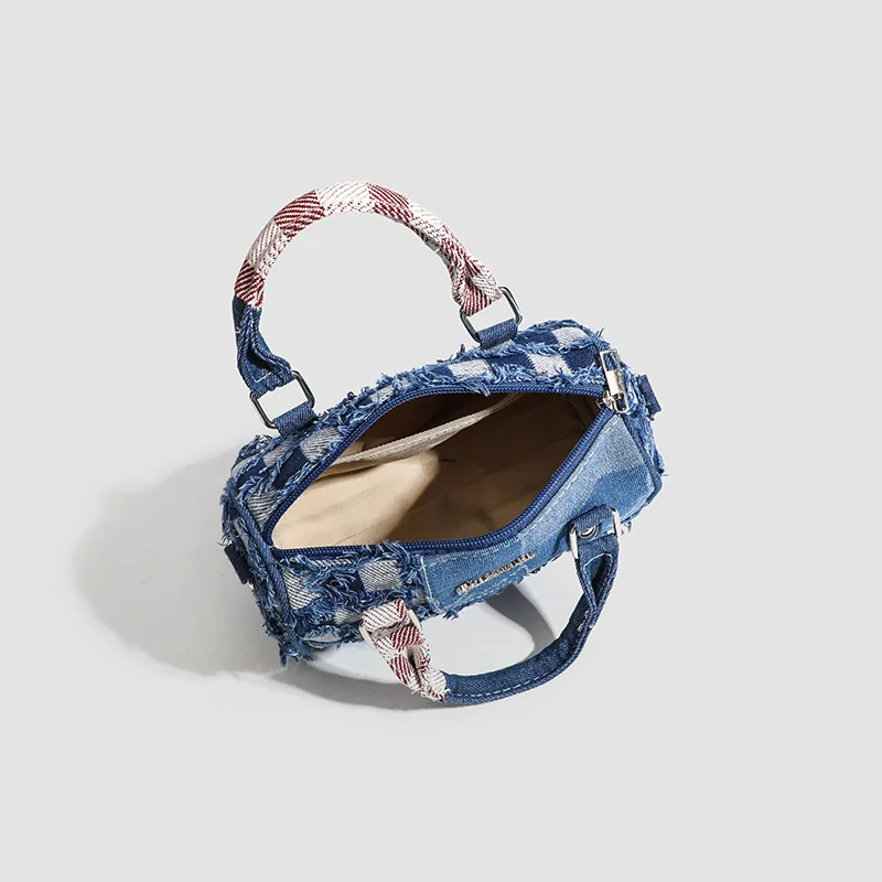 Borsa a tracolla in denim Disney Stitch Borsa a tracolla da donna in cartone animato di alta qualità Borse per borse per la spesa portatili per ragazza di moda