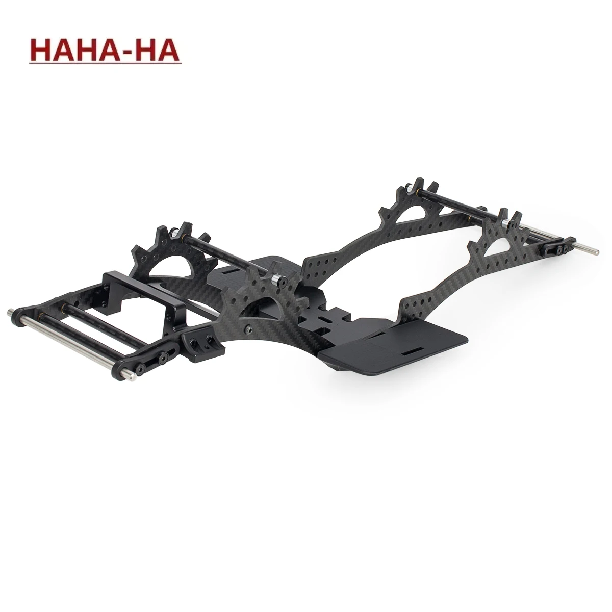 LCG Chassis Kit Carbon Fiber Frame Rail with Delrin Skid Servo Mount for 1/10 RC Crawler SCX10 II Capra VS4-10 Comp Builds DIY