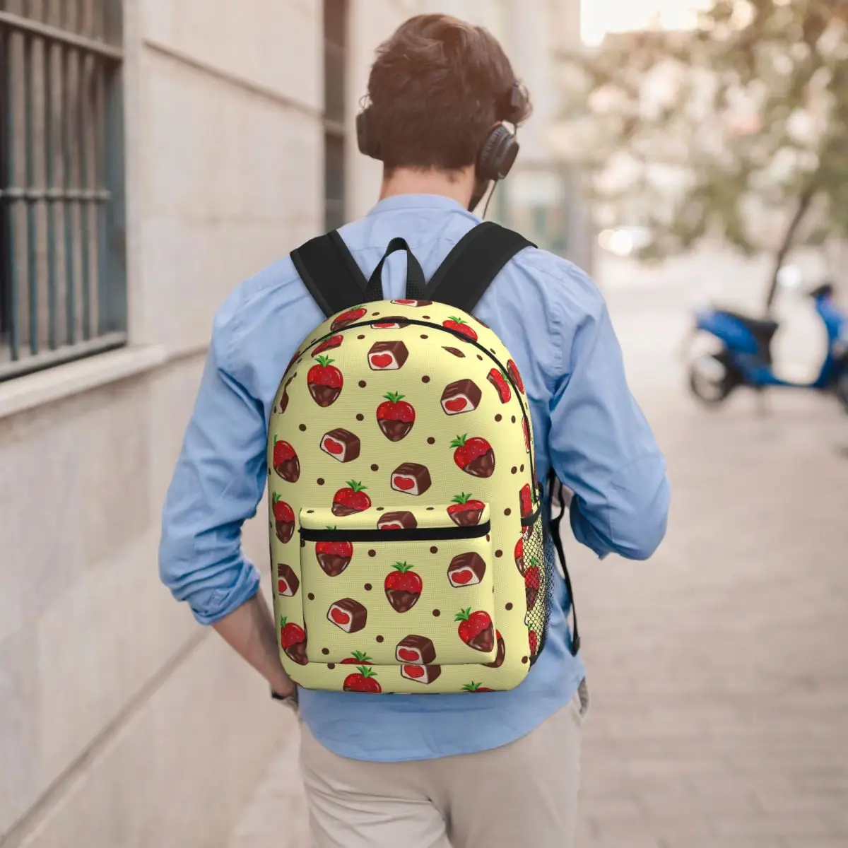 Chocolate-covered Strawberries And Chocolate Candies Backpack Boys Girls BookBag Children School Bag Laptop Shoulder Bags