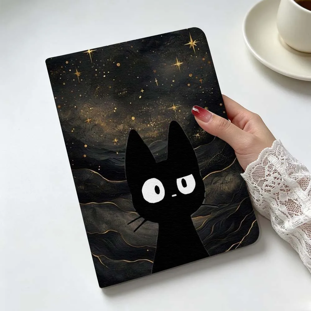 Cat Starry Night Soft For Apple iPad Pro Mini A16 A17 A14 4 5 6 7 6th 7th Gen 9.7 12.9 11 13 M4 inch Tablet Case