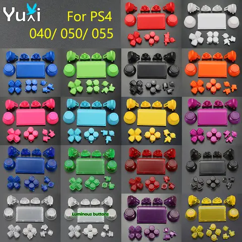 YuXi JDM JDS 040 050 055, PS4 프로 슬림 컨트롤러, 썸스틱 Dpad R1 L1 R2 L2 단추 방향 키, ABXY 버튼 조이스틱 캡