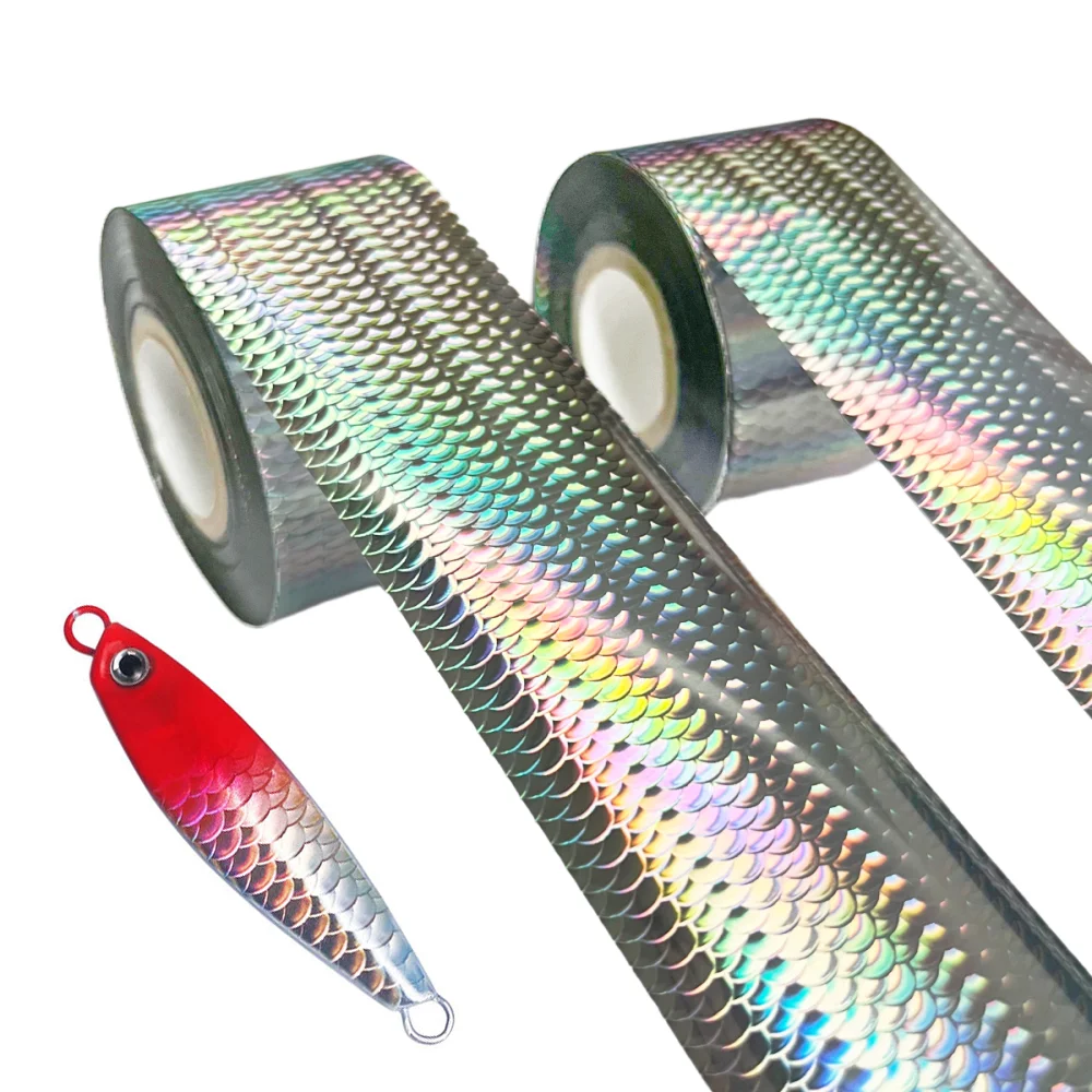 120M 4CM Wide Fish Scale Tape Medium Scale Hot Stamping Foil Fishing Lure Jig Baits Holographic Paper Laser Film Hologram Heat