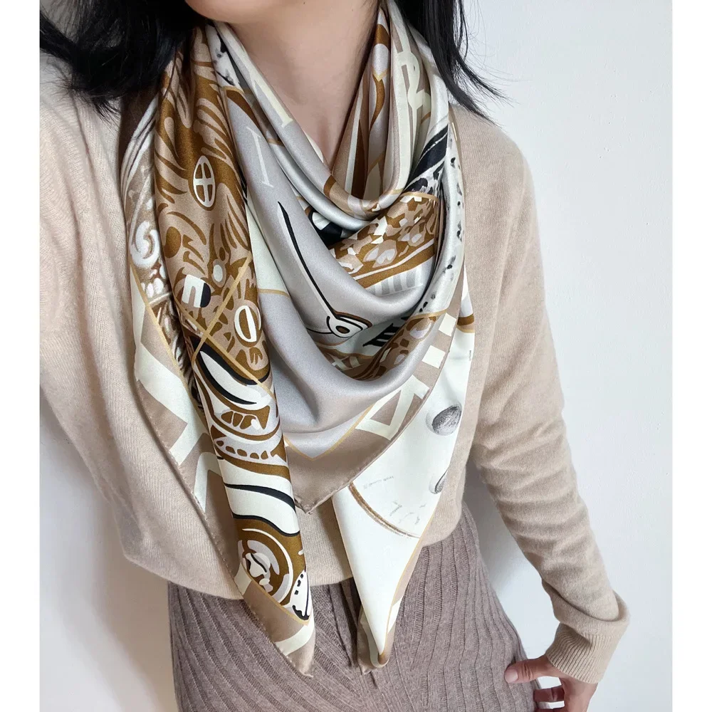 Double sided satin, smooth on both sides, 22mm silk scarf, generous scarf, women's fashionable autumn shawl