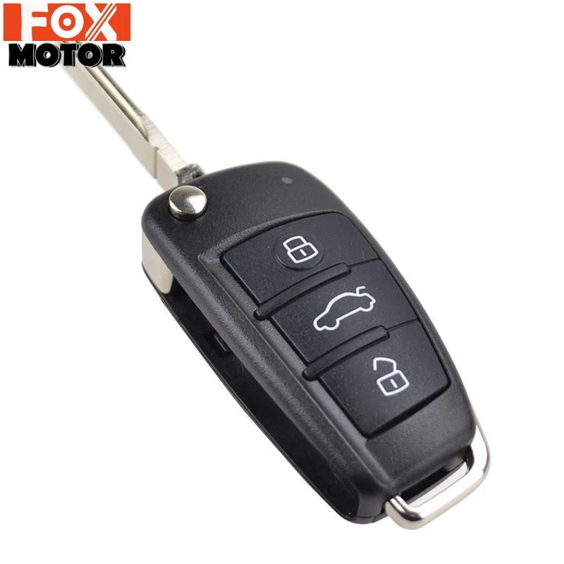 3 Button Case For AUDI A2 A3 A4 A6 S6 A6L A8 TT With Blade Car Case Folding Flip Remote Key Shell Case