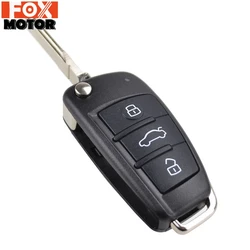3 Button Case For AUDI A2 A3 A4 A6 S6 A6L A8 TT With Blade Car Case Folding Flip Remote Key Shell Case