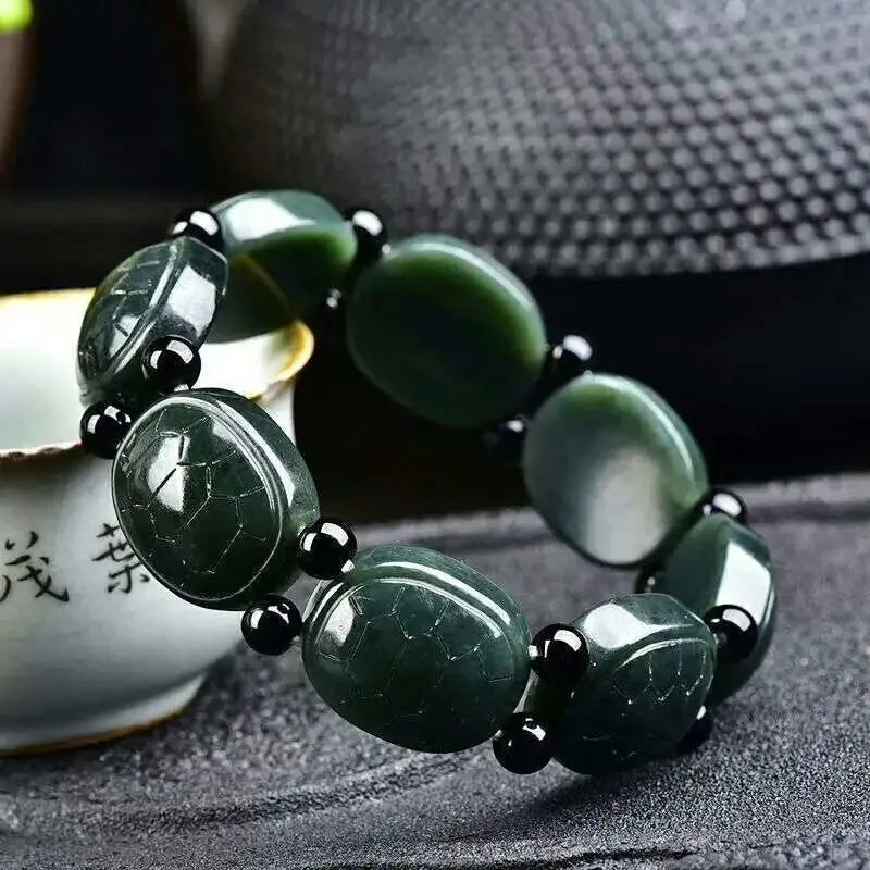 Hotan Green Cabbage , Jade Fortune Bracelet Men And Women