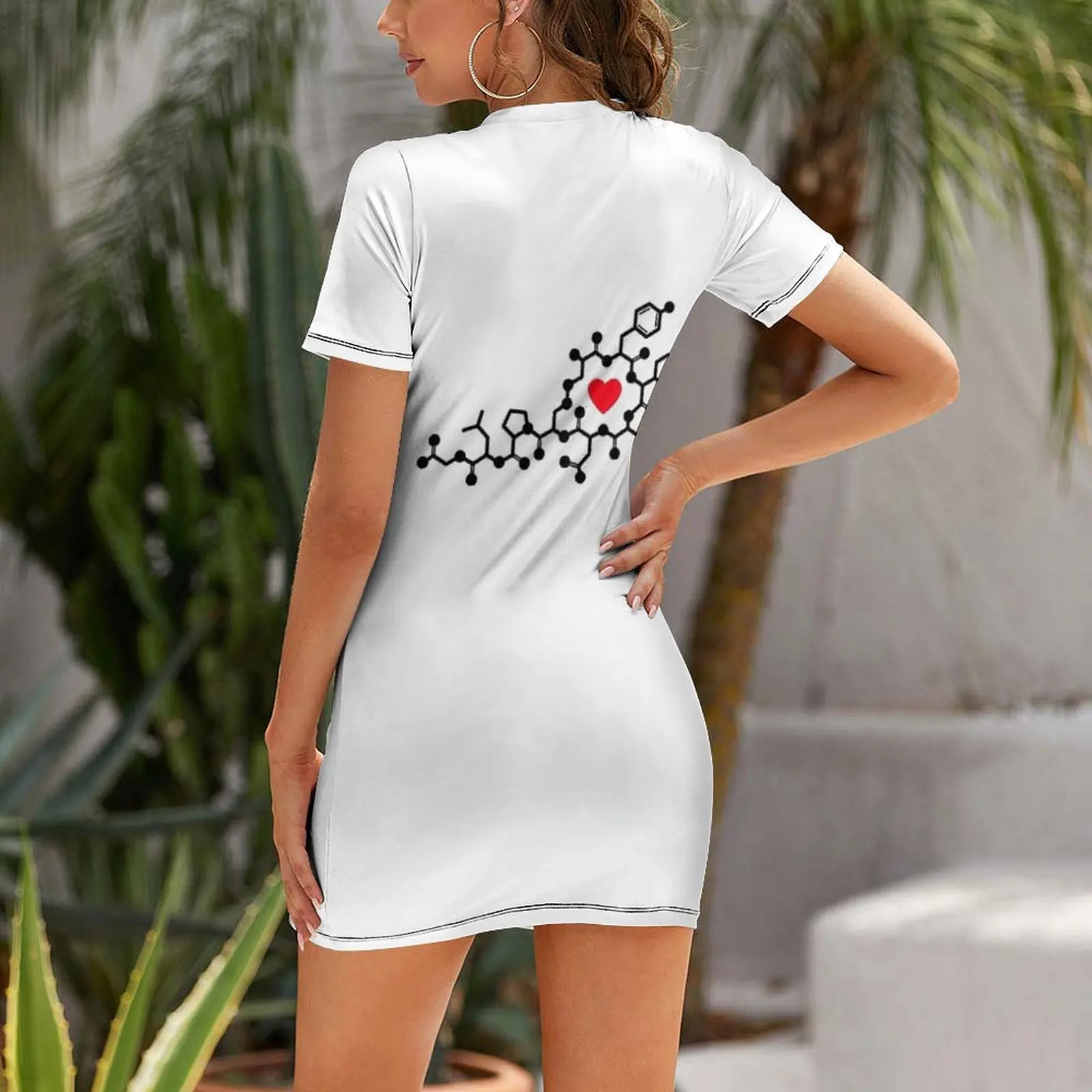 Oxytocin Love Molecule Short Sleeved Dress Women's summer skirt beach dresses Womens dresses