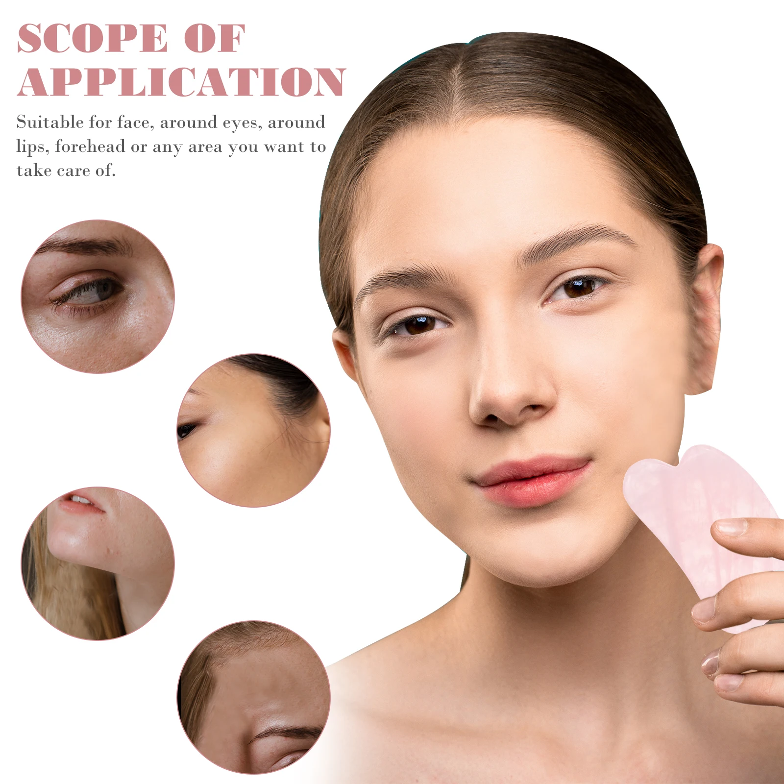 

Rose Quartz Gua Sha Board Facial Scraping Plate Premium Material Durable Massage Tool Portable Back Massager Skin Care Pain