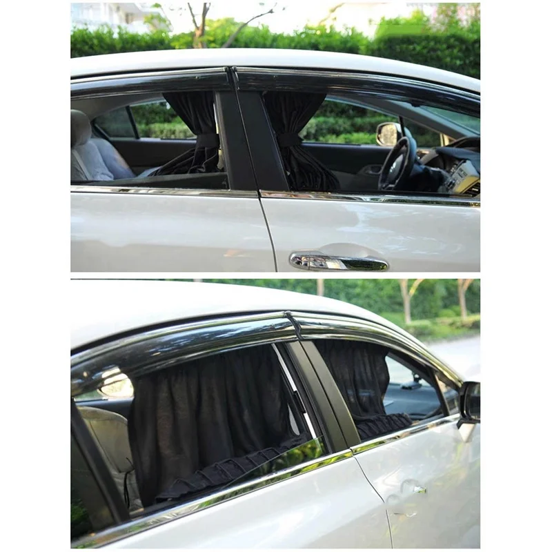 70*47CM ventana lateral ajustable cortina de ventana de coche 70x47cm 2 uds visera Interior parasol negro Universal para coche Asto Buick Kia