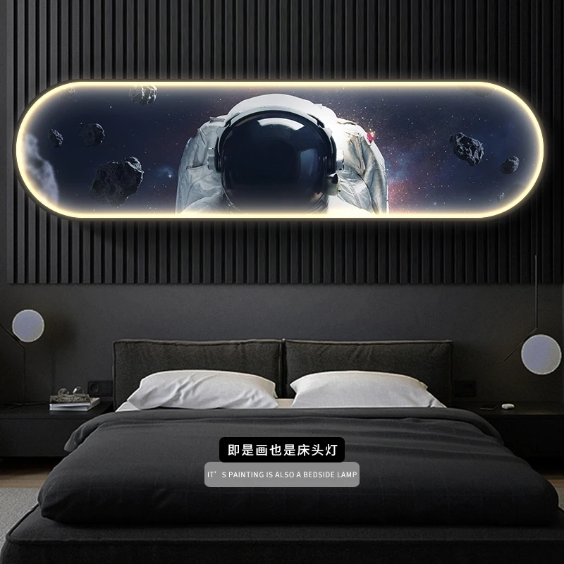 Modern Moon Interior Painting Led Wall Hanging Light For Bedroom Living Room Cafe Interior Home Decoration Hanging Fixed Light