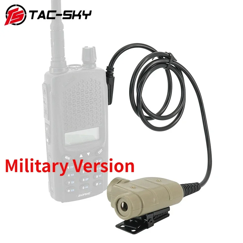 TS TAC-SKY Tactical Headphone Accessory Military PTT Kenwood Plug Silynx U94 PTT for Baofeng UV5R UV82 Walkie Talkie