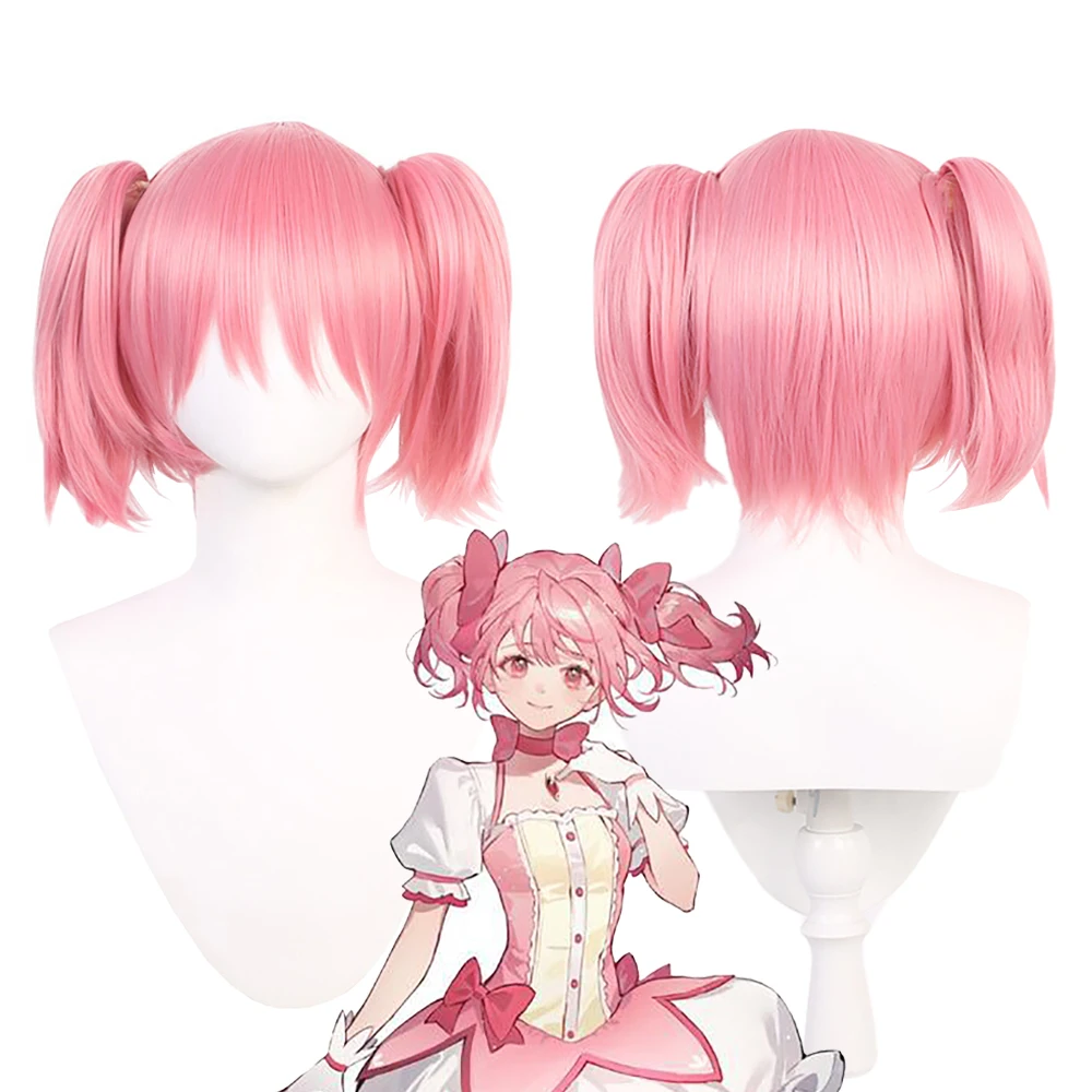 Anime Puella Magi Madoka Magica Cosplay Synthetic Hair Is A Heat-Resistant Wig Suitable For Women'S Daily Party Role-Playing