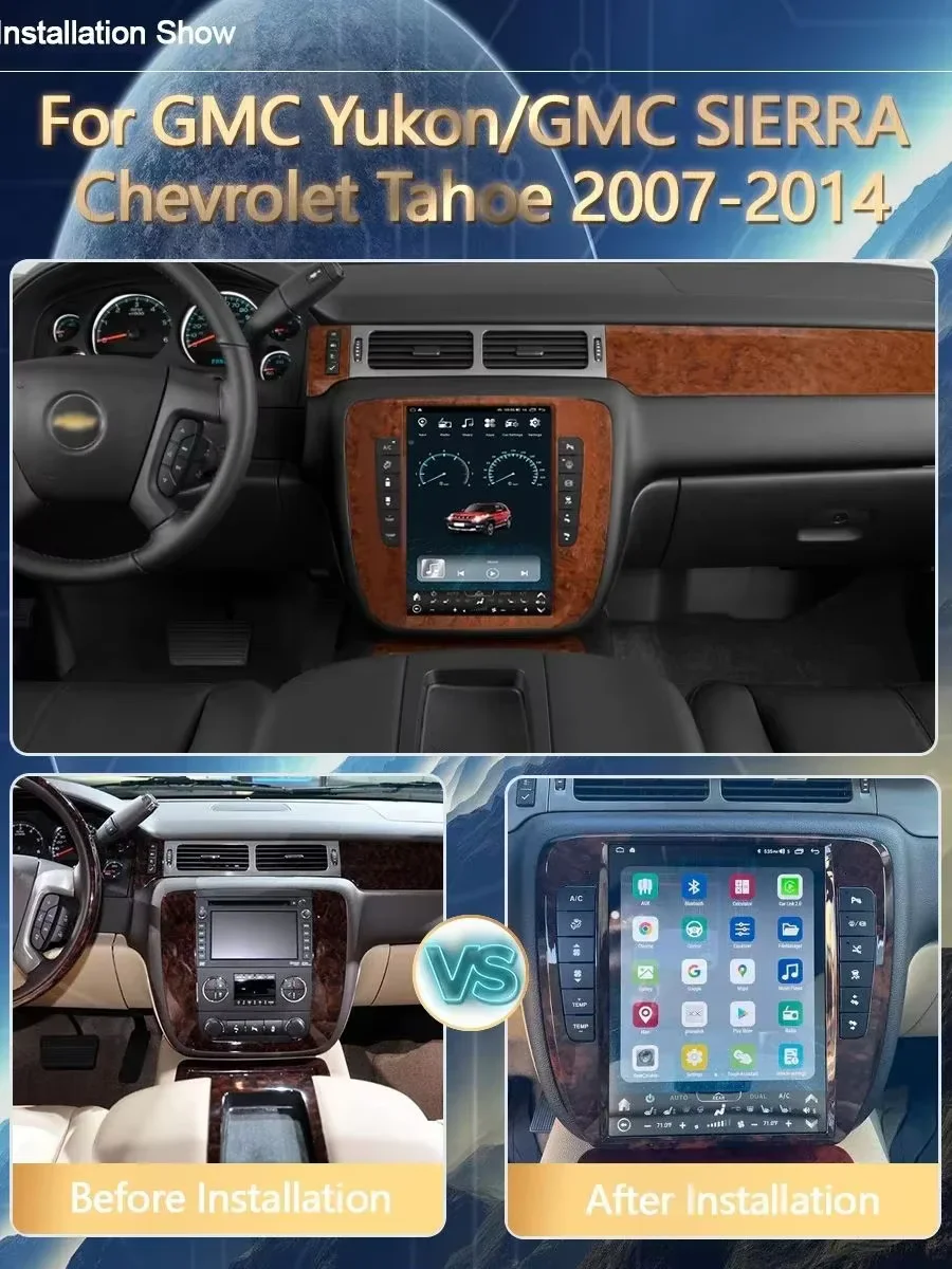 

For GMC SIERRA 2007-2013 Android Octa-core 8+128gb Car Navigation Wireless CarPlay Car GPS Navi Radio Multimedia Touch Screen