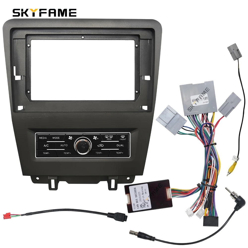 SKYFAME 자동차 프레임 근막 어댑터 Canbus 박스 디코더 포드 머스탱 용 안드로이드 라디오 대시 피팅 패널 키트
