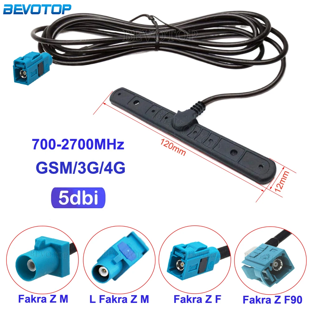 1 peça fakra z macho/fêmea conector reto/ângulo reto fakra gsm 3g 4g antena 700-2700mhz 5dbi cabo de extensão de antena