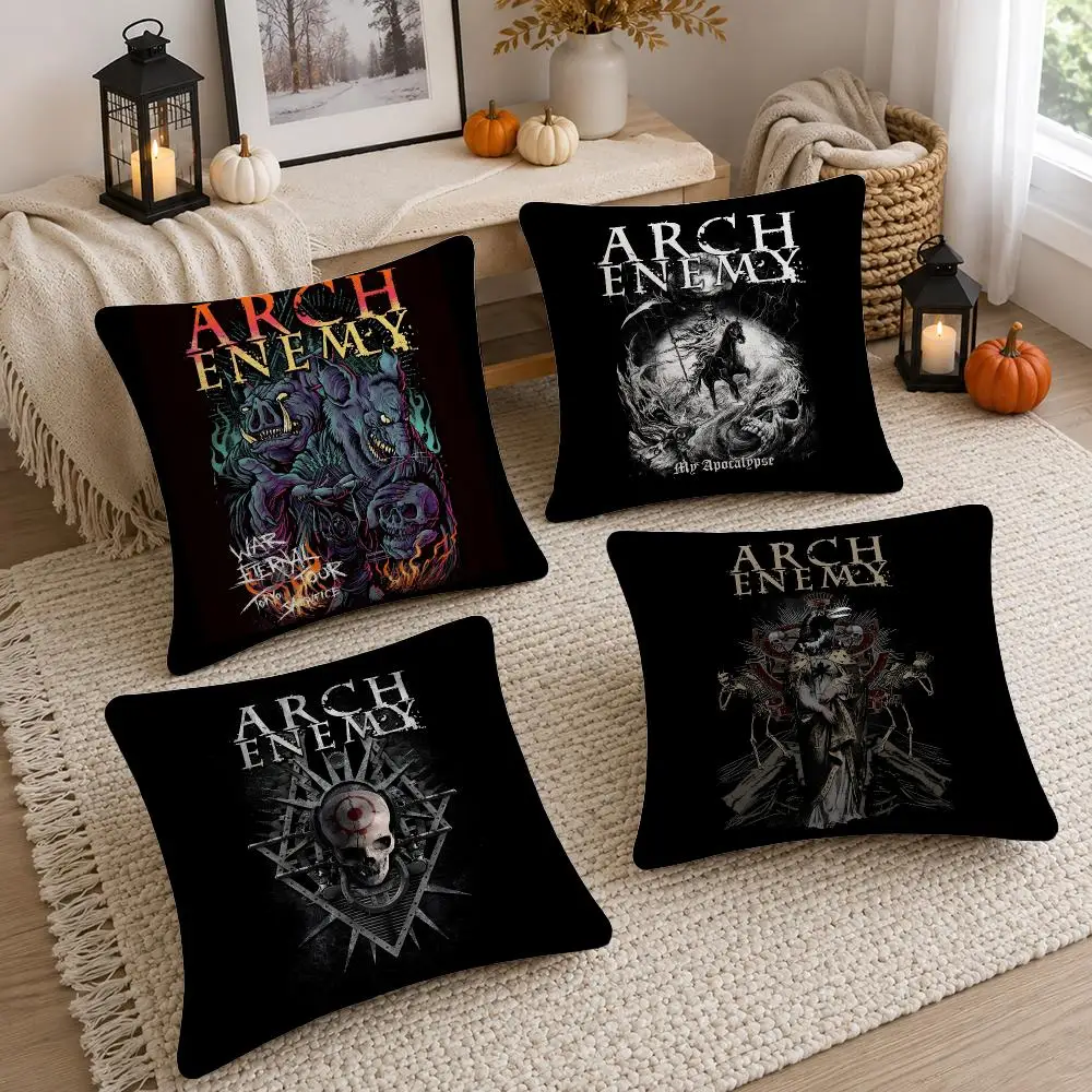 Band Arch Enemy Cushion Cover Soft Fluffy Short Plush  Pillow Case Throw Decorative Cushion Covers for Sofa Bedroom Home Decor
