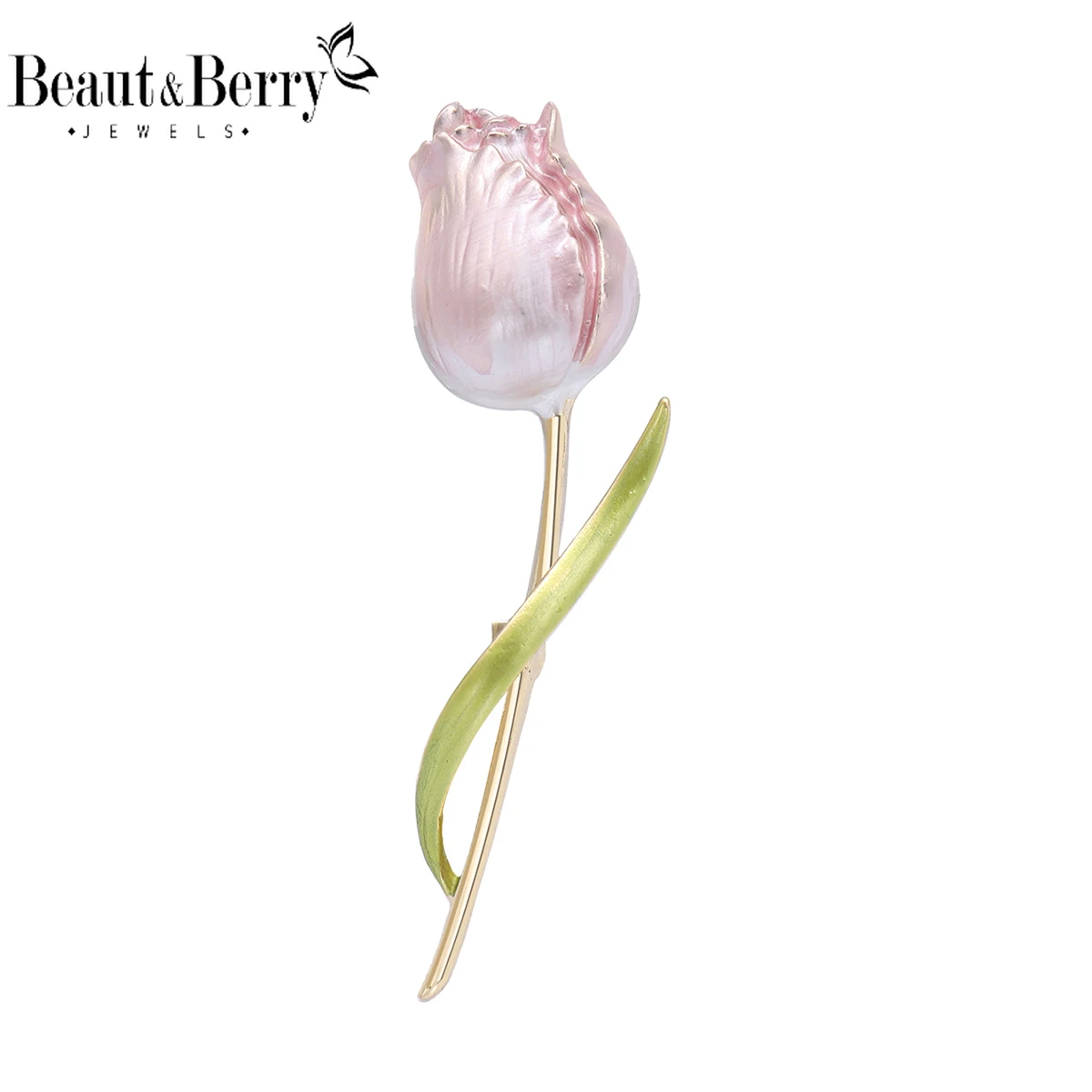 Beaut & Berry دبابيس توليب المينا الفاخرة للنساء دبابيس النباتات أصدقاء هدايا الحفلات مأدبة مجوهرات اكسسوارات #1