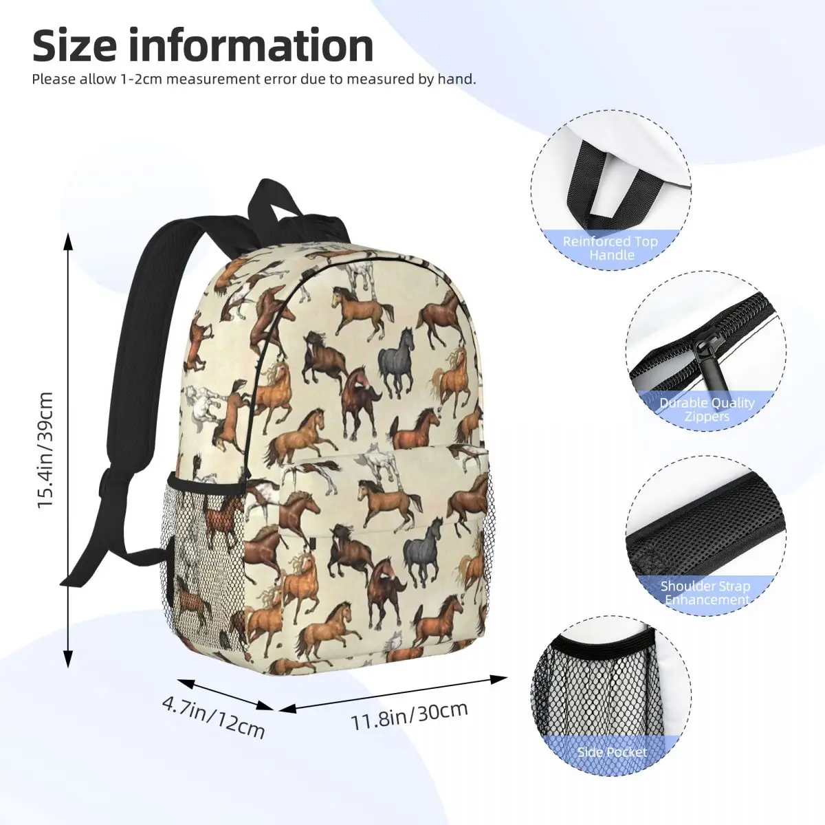 Zaini modello cavallo tramonto adolescente Bookbag Cartoon bambini borse da scuola zaino per Laptop borsa a tracolla grande capacità