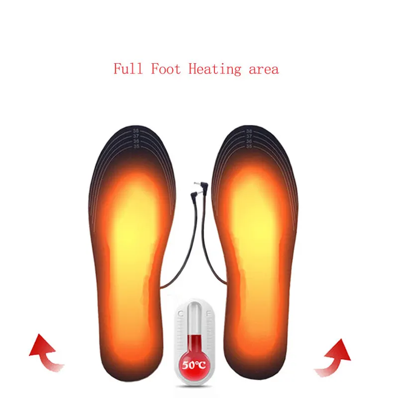 USB Electric Heated Insoles EVA Mat Feet Warmer Can Be Cut And Washable Thermal For Shoes Warming Foot Pad