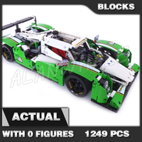 1249pcs 2in1 Technical 24 Hours Race Car Green SUV Racer Detailed V8 Engine 20003 Building Block Toys Compatible with Model