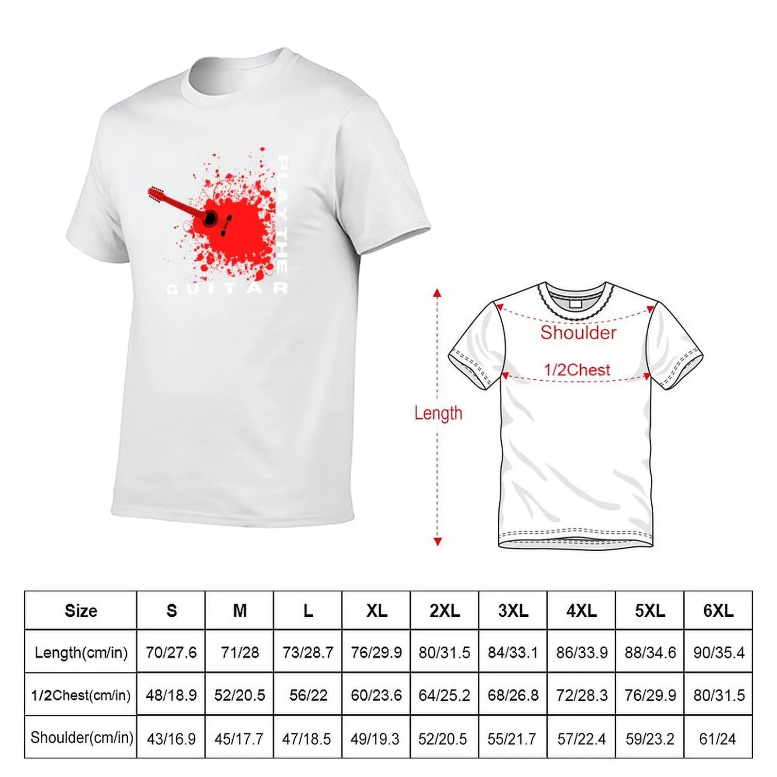 Play the Guitar T-Shirt Cool Design Tee T-Shirt t shirts for man cotton funny t shirts for man cotton T-Shirt