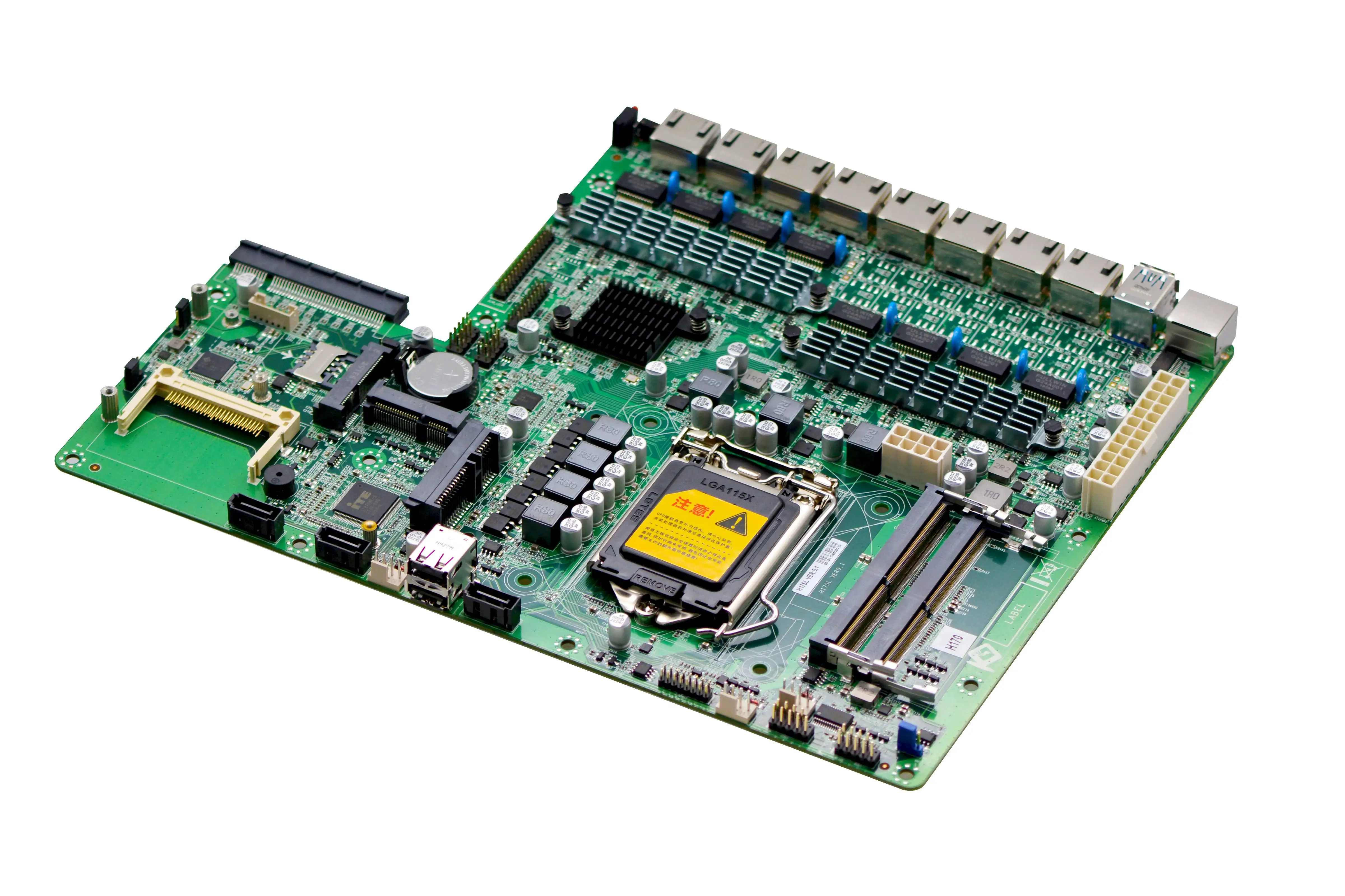 LGA1151 i3 i5 i7 SFP Optical fiber H170 firewall motherboard 8 Nic oem network pfsense appliance mainboard 1* PCIE x8