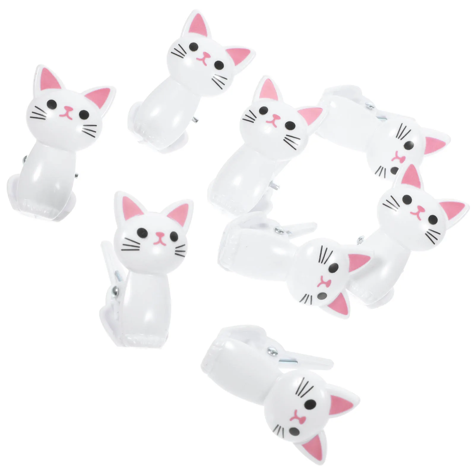 8pcs Cat Shape Food Bag Clips Reusable Sealing Clamps For Snacks Chips Bread Food Multi Purpose Plastic Clips Kitchen