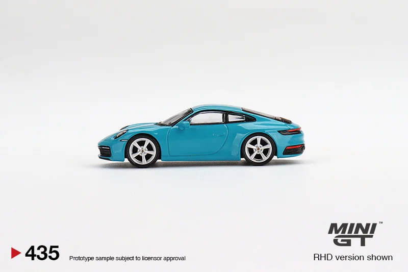 TSM MINI GT 1:64 #435 911 (992) Carrera S Miami Blue Die-cast alloy car model collection display gifts