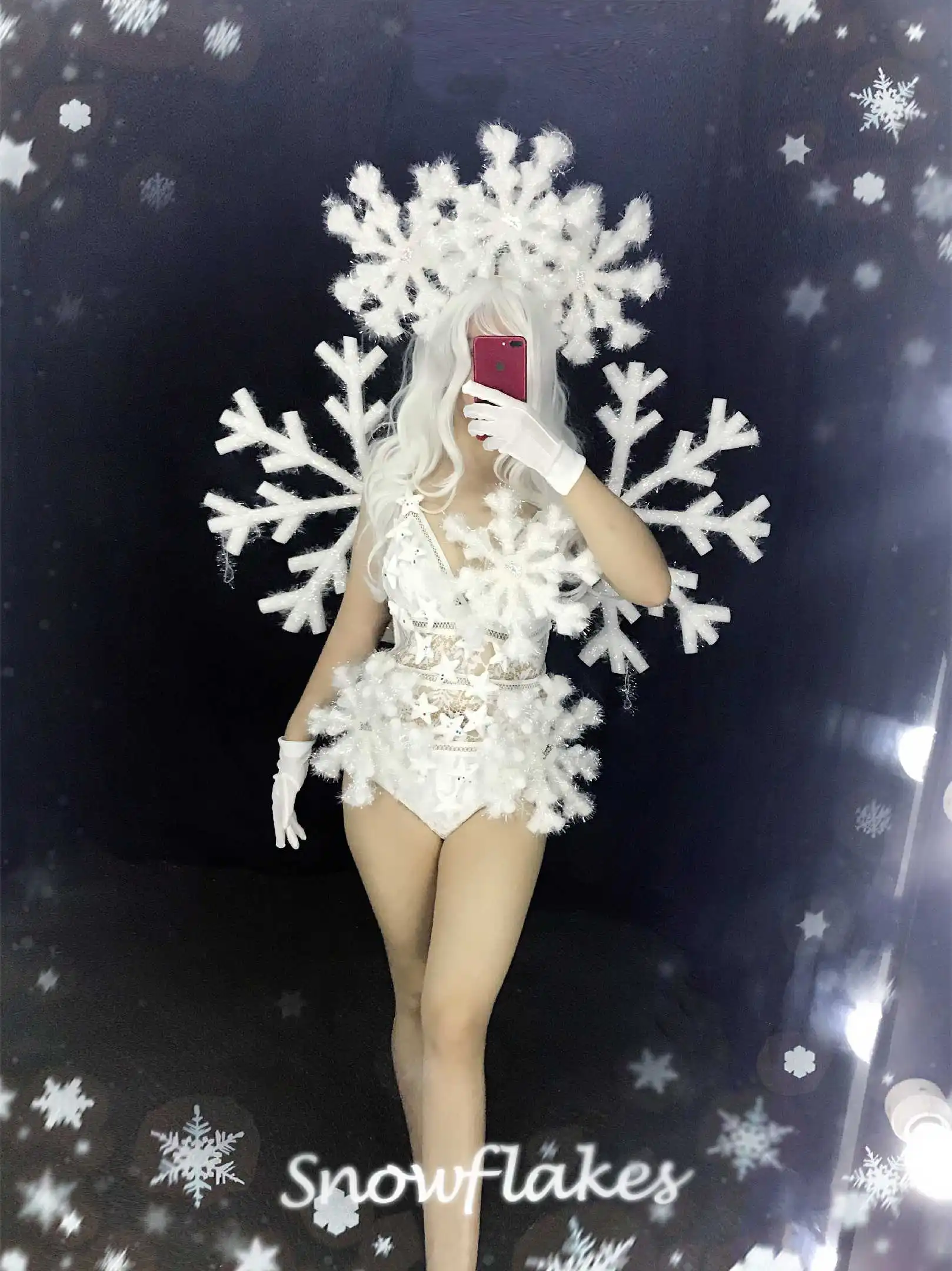 New snowflake Bow pattern High Nightclub bar Christmas sexy one-piece Christmas tree headdress ds girl group costume female Set