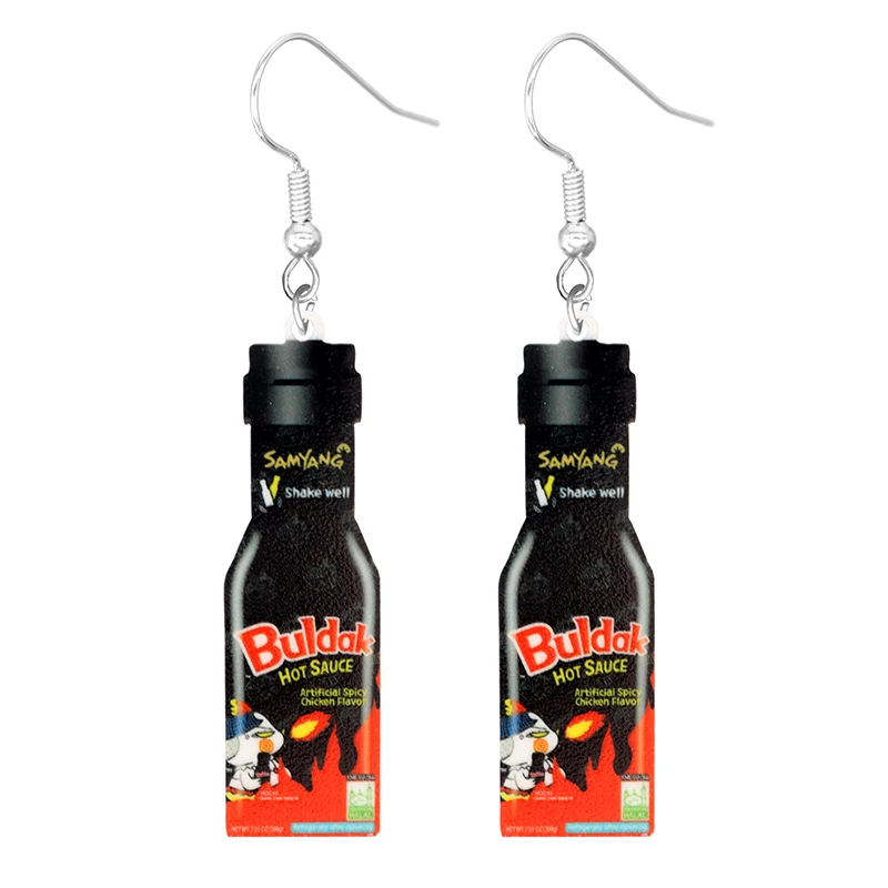 Trendy Food-Themed Dangle Earrings - High-Quality Replicas ofPopular Sauces - Perfect for Casual or Party Wear - Great Gift ldea