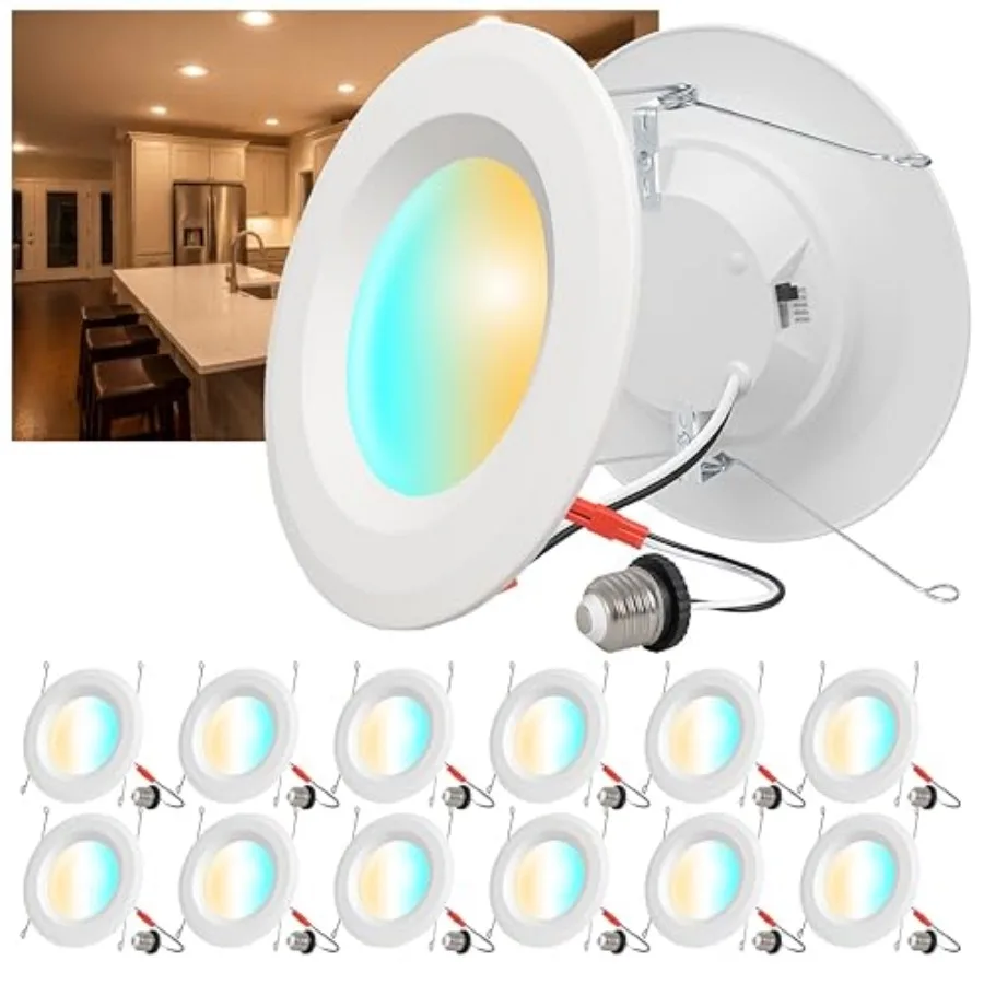 

Встраиваемые светодиодные светильники (LED) для модернизации, 5CCT, с выбираемой цветовой температурой 2700K/3000K/3500K/4000K/5000K, 1050 лм, 9.5 Вт (эквивалент)