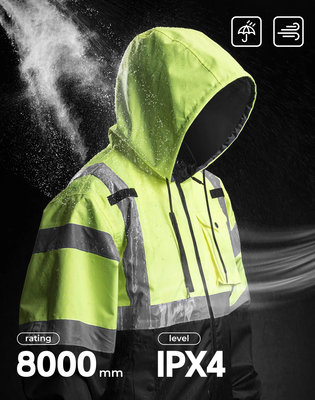 Outdoor Winter Heated Jacket Men for Hiking Camping Working Gear 20000mAh Battery 3-in-1 High Visibility Jacket Waterproof