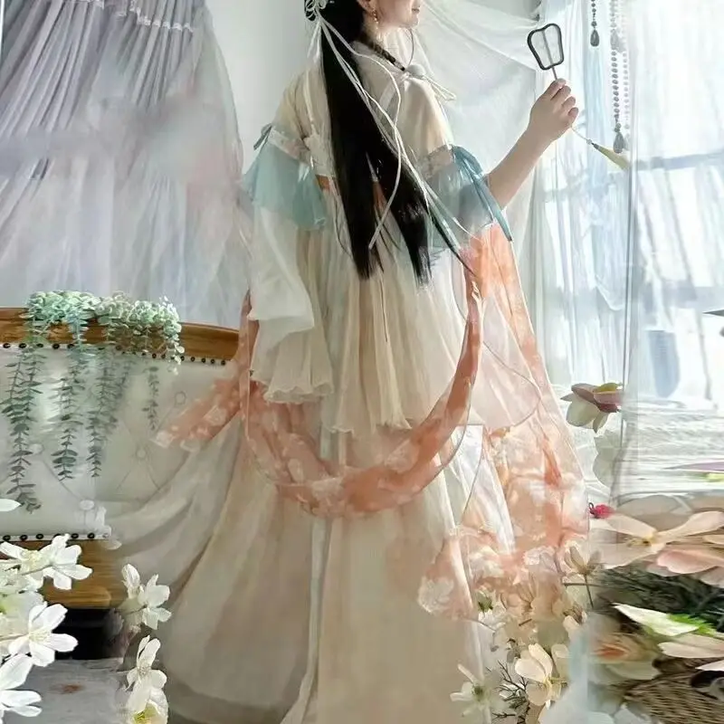 Hanfu female Tang chest-length heavy industry embroidery long spring students daily performance Chines traditional dress