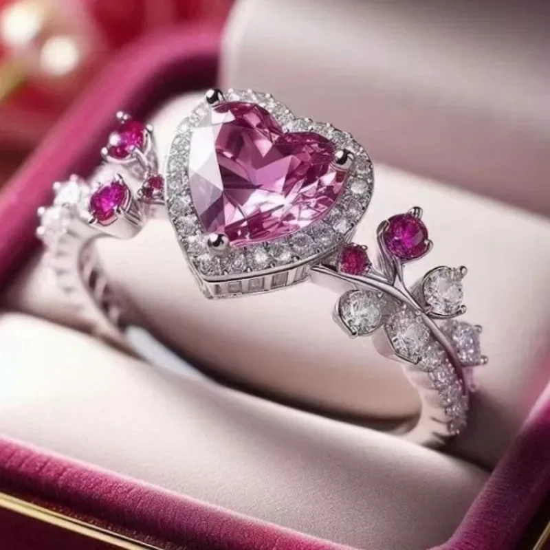 Hot-selling new couple purple diamond women's ring alloy full diamond set ring ring