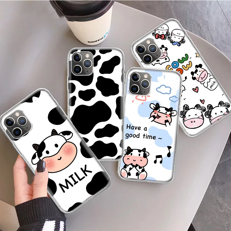 Dairy Cattle Cow Speckle Cute Silicon Call Phone Case For Apple iPhone 16 15 14 11 Pro Max 13 Plus 12 Mini 7 8 + X XR XS SE Cove