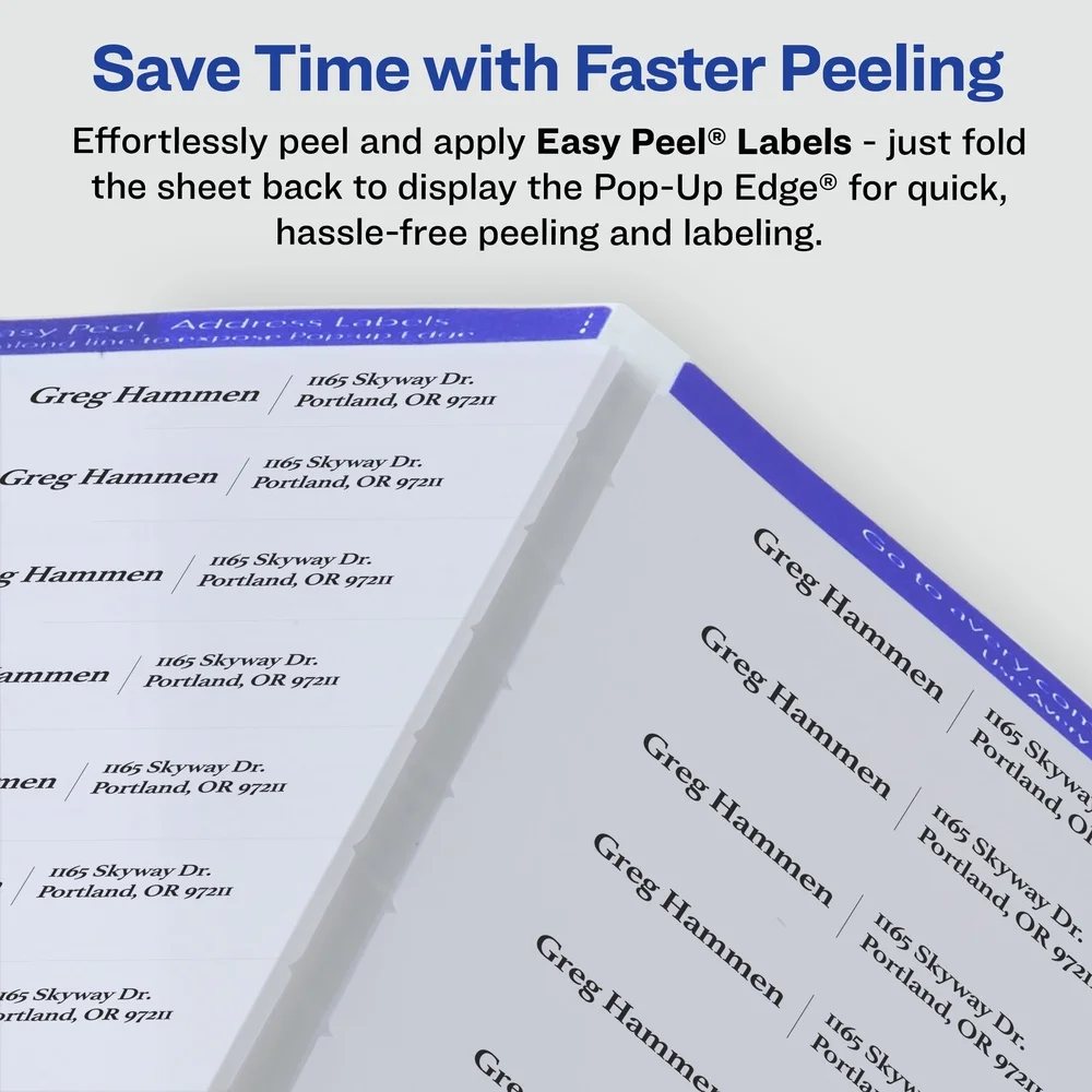 광택 있는 투명 주소 라벨 1x2-5/8 300ct 간편한 필 레이저 잉크젯 프린터 맞춤형 내구성 접착제 완벽한 다중