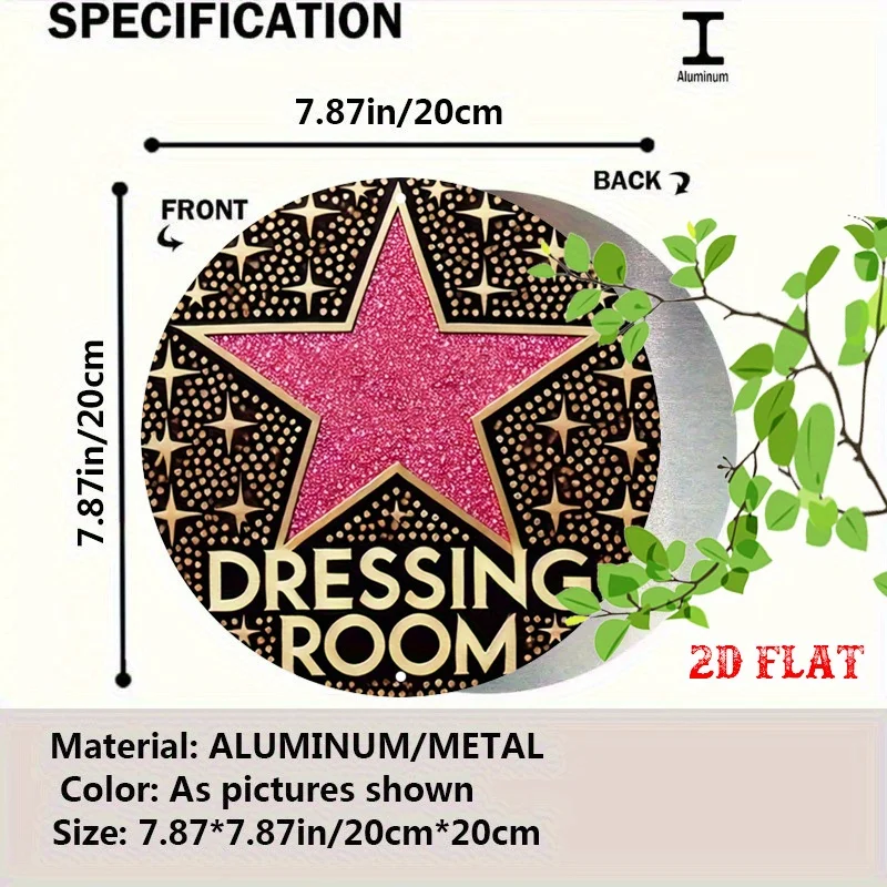 2D Flat 1pc Elegant Beauty Round Aluminum Sign, Makeup Mirror Metal Tin Sign - Hollywood Glam Rustic Metal Wall Art, Luxury