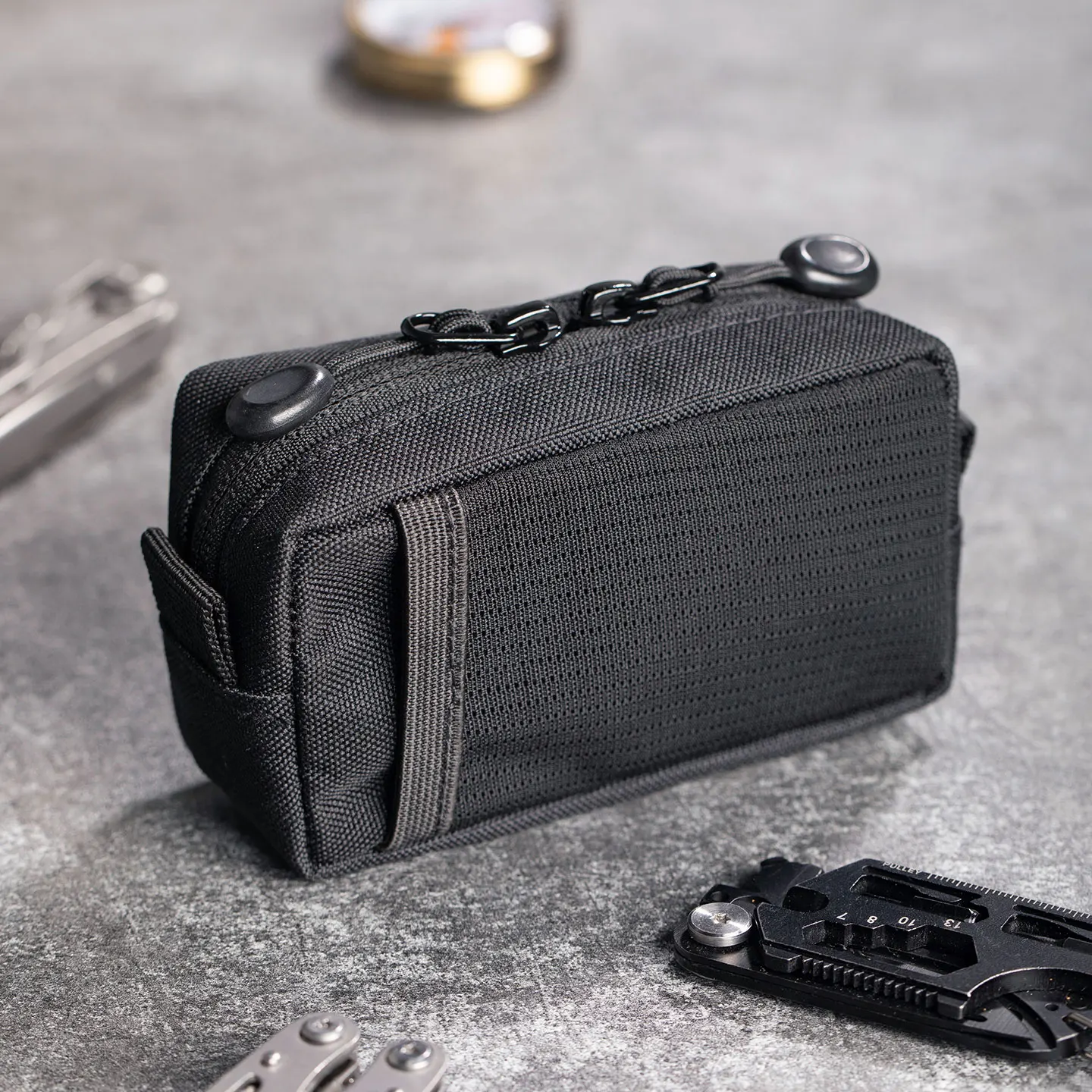 Small Tool Bag, Durable EDC Tool Storage Organizer for Folding Knife, Flashlight Accessories with Zipper