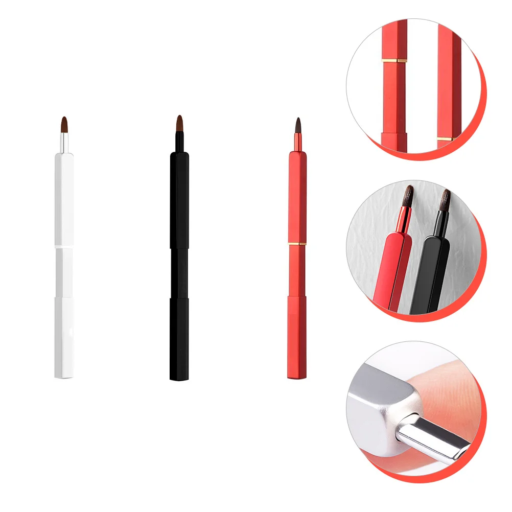 3 pezzi per rossetto in lana bionica con manico morbido, set di applicatori per strumenti per trucco, applicatore per pennelli per ombretto, pennello per rossetto da donna