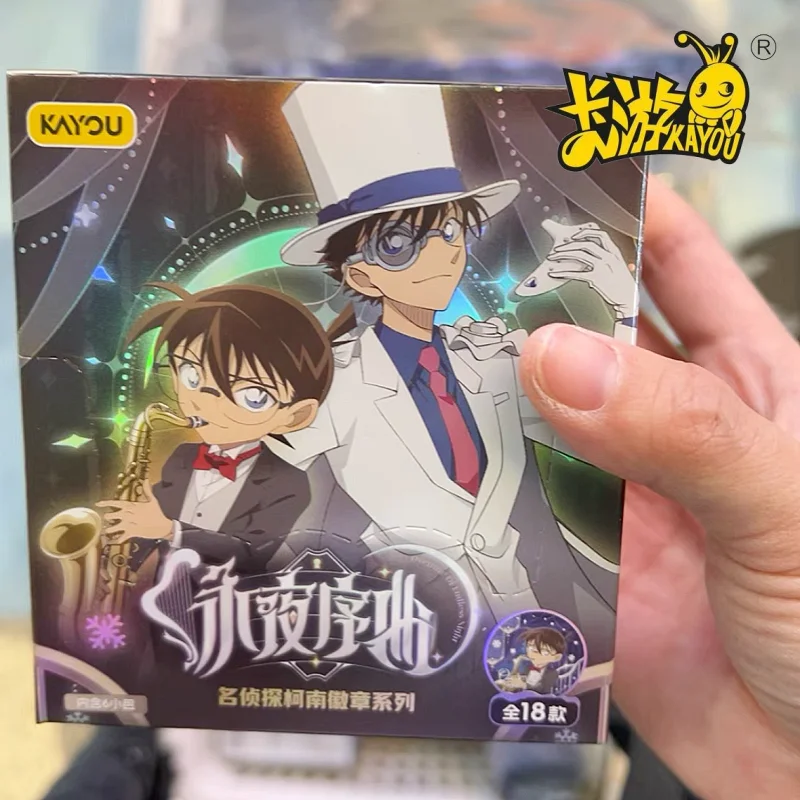 

Genuine KAYOU Detective Conan Overture To Eternal Night Badge Series Tinplate Badge Whole Box Animation Collection Toy Gifts