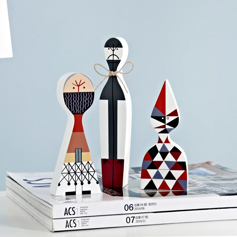 Creative wooden abstract character shaped ornaments,home decor,living room children's room desktop decorations,art collectibles