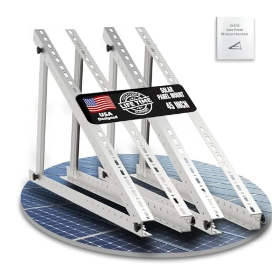 

Solar Panel Mount Brackets, 2 Sets 45 inch with Foldable Tilt Legs, Suitable for 2-4pcs 180 200 300 400 500 Watt Solar Panel, A