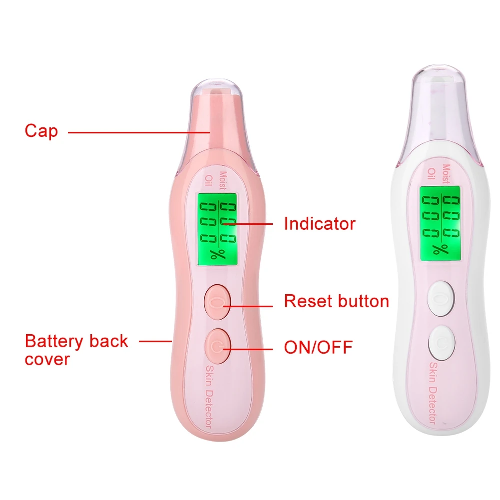 Facial Tester Skin Sensor Skin Oil Tester Digital LCD Display Precision Skin Sensor Tester Facial Moisture Water Oil Analyzer