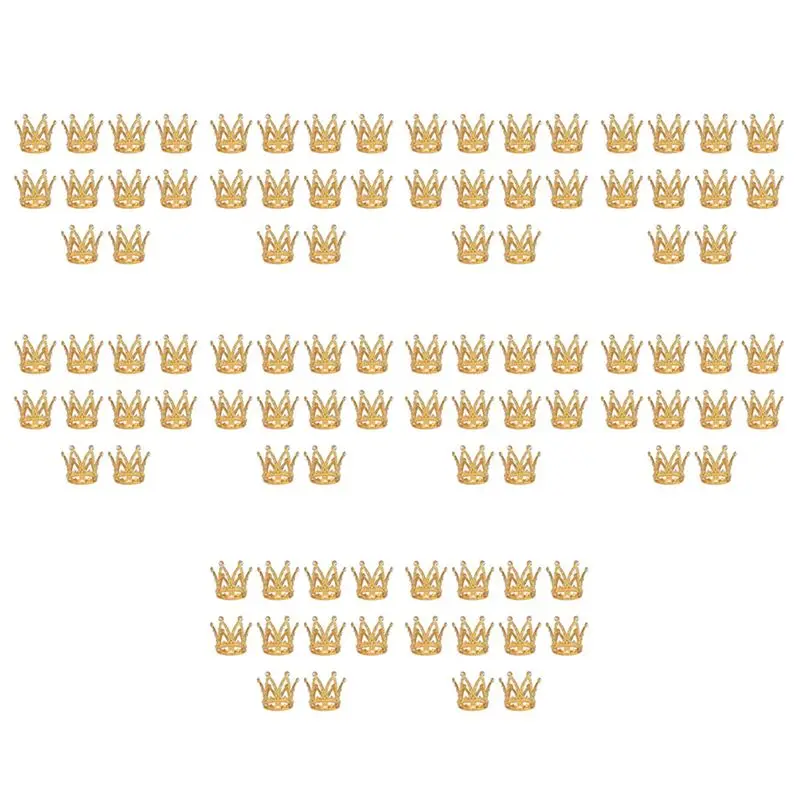 

AB11-100 Pcs Gold Cake Topper Tiny Baby Small Rhinestone Tiara Crown For Flower Arrangements Shower Birthday Wedding Decor