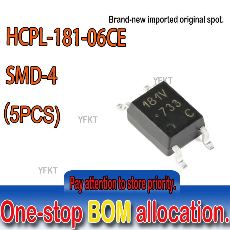 5PCS 100% New original spot HCPL-181-06CE SOP4 Marking:181V phototransistor photoelectric coupler  Phototransistor Optocoupler