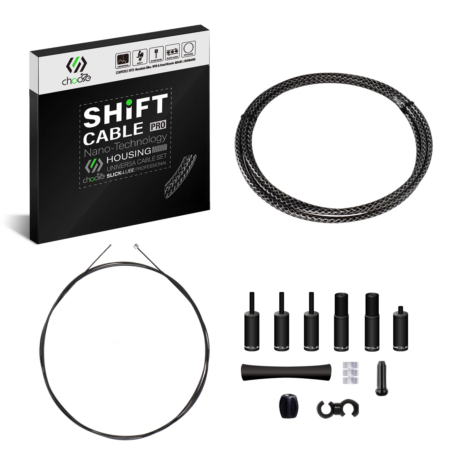 

SUNTNUR Teflon Bike Shift Inner Core With Braided Shift Cable Hose Set 1 Piece