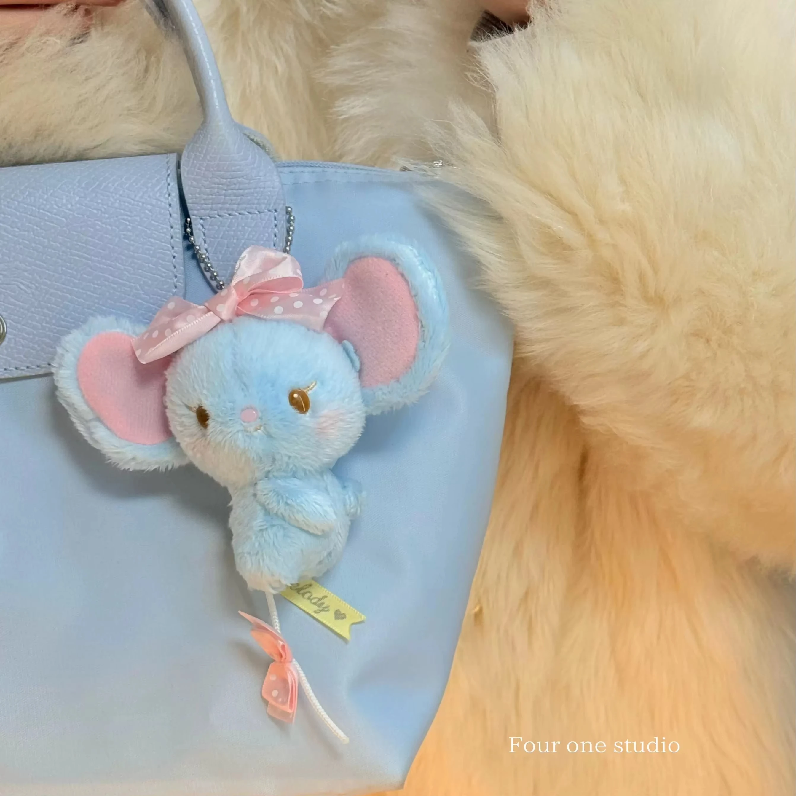 Minha melodia melhor amigo flandre mouse plushie sanrio licenciado chaveiro bonito mochila charme presente para amantes de anime crianças